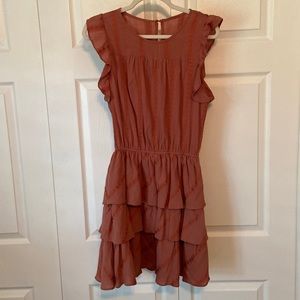 Burnt orange Ruffle dress